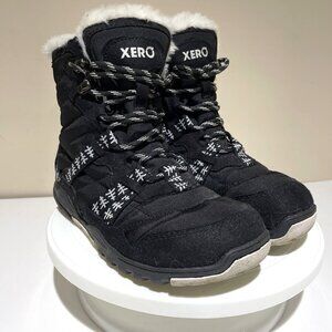 Xero Shoes Womens Alpine Boot Size 6.5 Waterproof Black Lace Up Barefoot Minimal